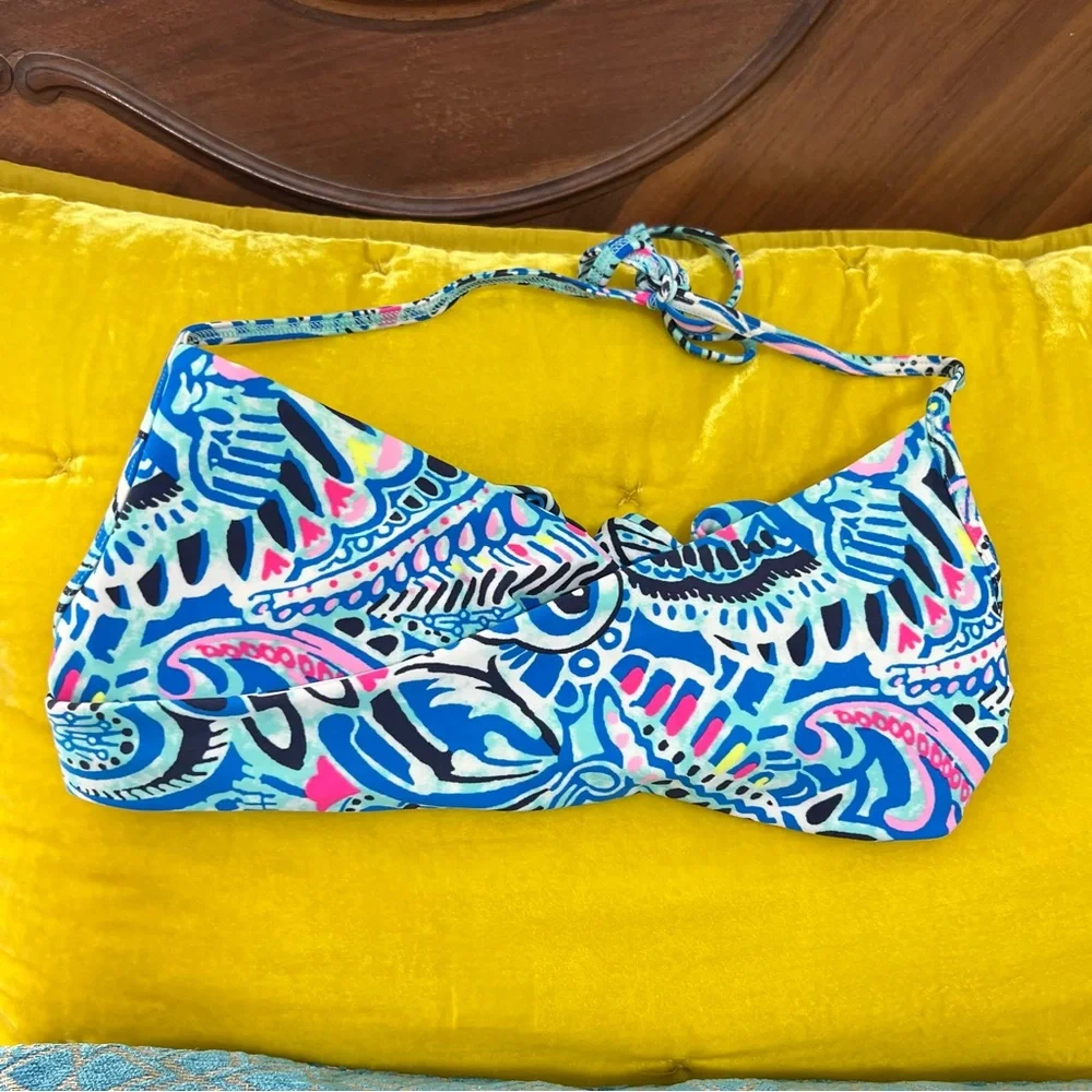 Aerie by‎ American Eagle Bikini Swimsuit Swim Criss Cross Top Bright